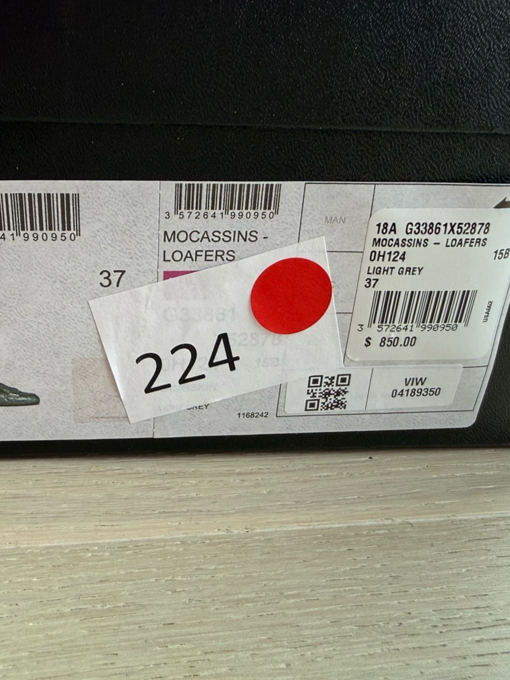 CHANEL Quilted light grey Leather Loafers with Black Trim EUR37/US6.5 - Picture 6 of 7